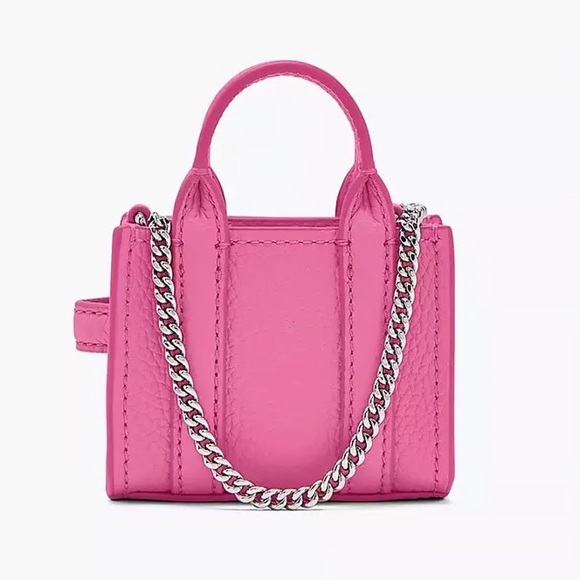 ‼️NEW Marc Jacobs Nano Micro The Tote Bag Pink Leather Satchel Crossbody Bag - Picture 3 of 10